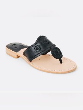 Jack Rogers Black Jacks Leather Sandal | Sz. 6.5M | (NWB)